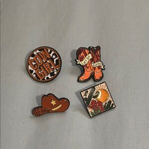 Cowgirl Enamel Pin Set